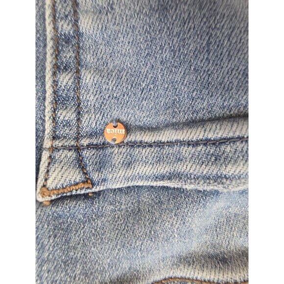 Mica Los Angeles Jeans Women's Straight Leg Raw Hem Pockets Blue Size 26 A001247 - Picture 10 of 11